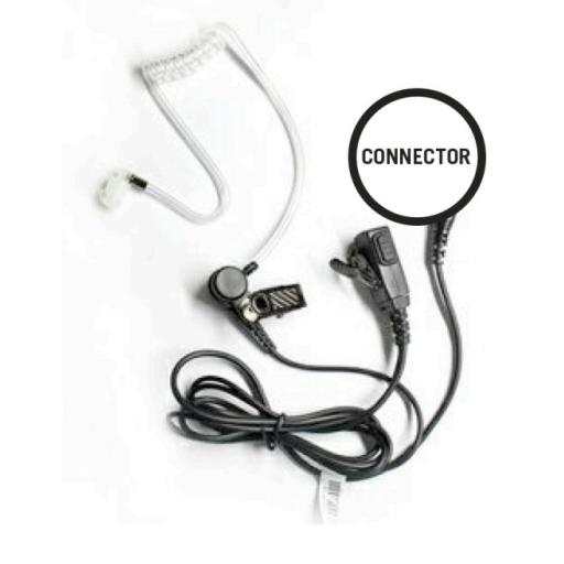 TX PRO Micrófono - audífono de solapa con tubo acústico transparente para TC-500/ 518/ 600/ 610/ 700 y radios GP300/ PRO2150/ P110/ GP350/ SP-10/ PRO3150/ EP450/ EP350/ MAG ONE con tubo acústico de PU (material flexible)