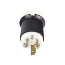 Hubbell Clavija Industrial con Bloqueo de Media Vuelta / 30 A 250 V CA / 2 Polos 3 Hilos / Color Blanco y Negro / Nema L6-30P.