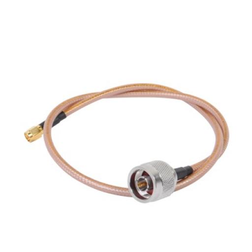 Epcom Cable de 60 cm tipo RG-142/U con conectores N Macho y SMA Macho Inverso (Hasta 8 GHz).