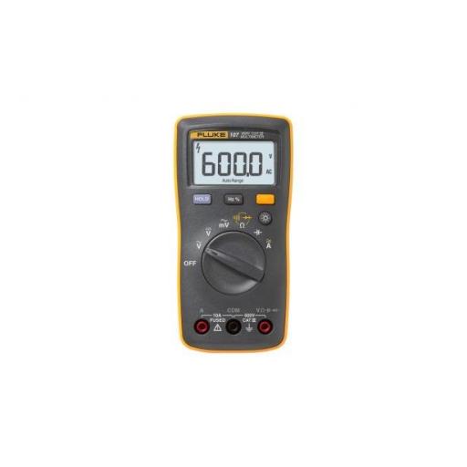 Fluke Multímetro Digital de Tamaño Compacto, Para Medición de Corriente y Tensión, Uso con Voltaje Máximo de 600 V, Pantalla LED Retroiluminada