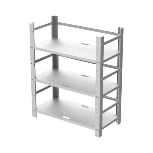 Epcom Estante Galvanizado de 3 Niveles para Instalación de 12 Baterías de Ciclo Profundo Similares a la PL-110-D12.