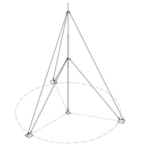 SYSCOM TOWERS Kit con Mástil Telescópico de 15 m con Accesorios de Instalación (No incluye retenida).