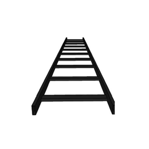 CHAROFIL Escalera tubular, tramo recto epoxica de 1.5" de Peralte  x 4" de Ancho, tramo de 3 m, ideal para Centros de Datos