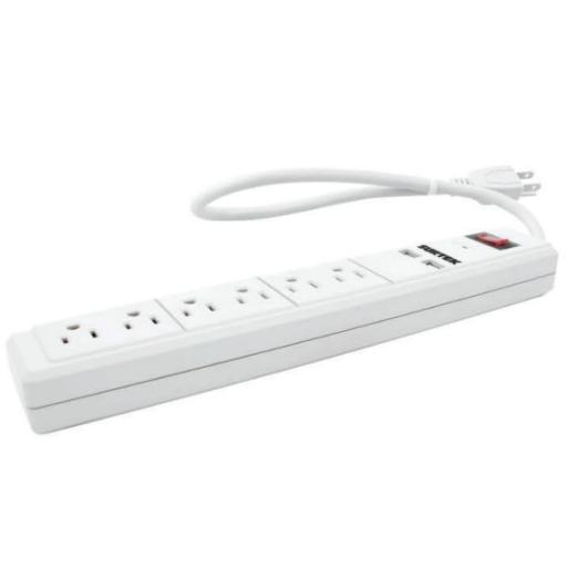 [SURTEK_SYS-136204] Surtek Multicontacto con 6 entradas mas 2 entradas usb