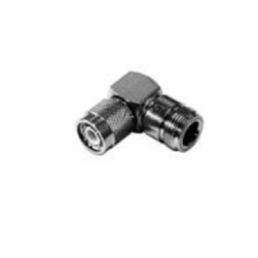 [RFINDUSTRIES_RFT-1234-11] RF Industries Adaptador en Ángulo Recto de Conector TNC Macho a N Hembra, Níquel/ Oro/ Teflón.
