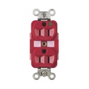 Hubbell Contacto Dúplex 15 A, 125 V, 2 polos, 3 Hilos, Color Rojo (Nema 5-15R), Grado Hospital.