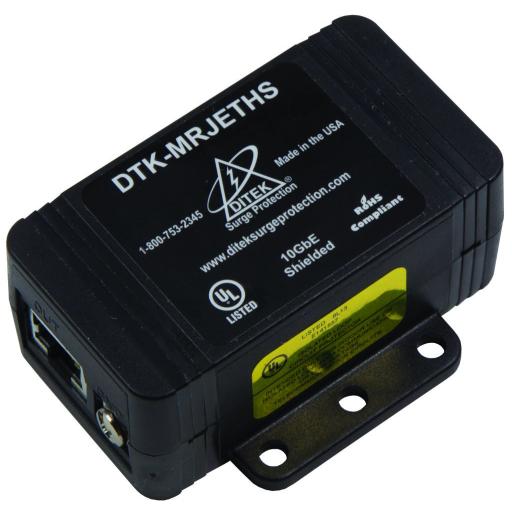 Ditek Protector de un solo canal 10GbE para sistemas de CCTV , Ideal para protección de cableado categoría CAT5e, CAT6 y CAT6A.