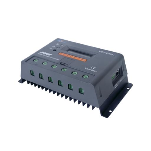 EPEVER Controlador Solar de Carga y Descarga PWM 12/24V 30A con Display, Parámetros Configurables