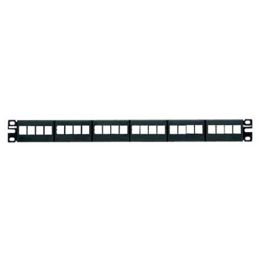 [PANDUIT_NKFP24Y] Panduit Panel de Parcheo Modular Keystone (Sin Conectores), de 24 Puertos, Espacio Para Identificación con Etiqueta Adhesiva,  1UR