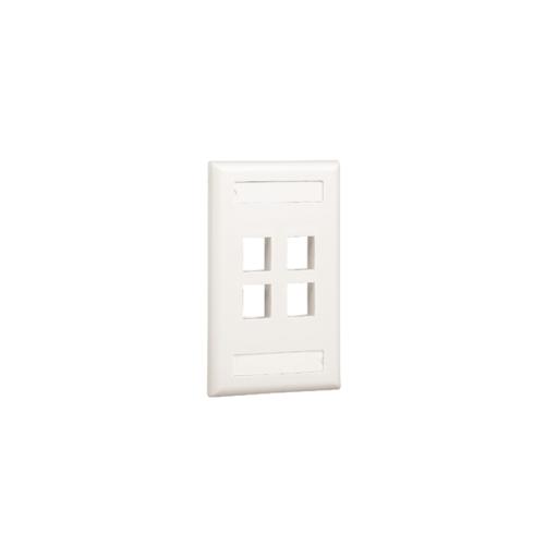 [PANDUIT_NK4FEIY] Panduit Placa de Pared Vertical, Salida Para 4 Puertos Keystone, Con Espacios Para Etiquetas, Color Marfil