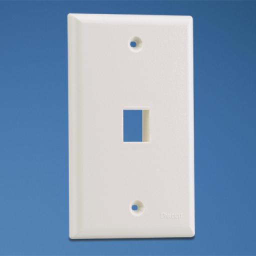 [PANDUIT_NK1FNWH] Panduit Placa de Pared Vertical, Salida Para 1 Puerto Keystone, Color Blanco