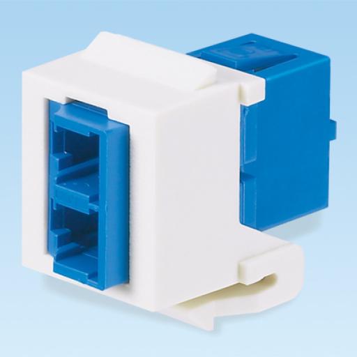[PANDUIT_NKDLCMZIW] Panduit Módulo Acoplador LC Duplex, para Fibra Óptica Monomodo OS1/OS2, Tipo Keystone, Color Blanco Mate