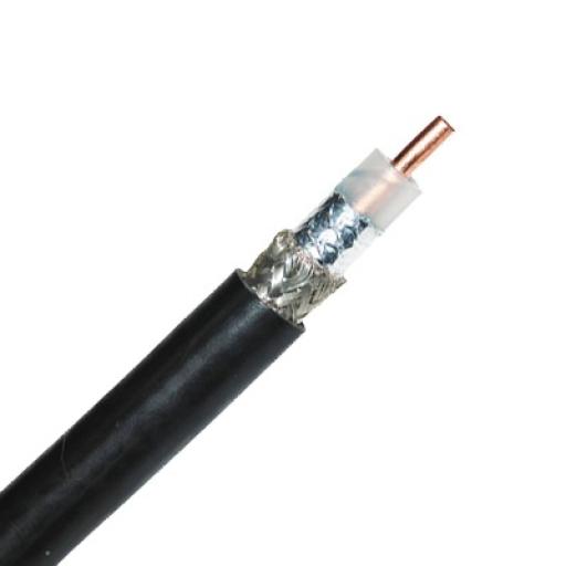 Belden Retazo de 5 Metros de Cable coaxial tipo RG-8/U, conductor central de 2.74 mm en cobre sólido cal. 10, con 90% de blindaje de malla trenzada de cobre estañada + cinta Duobond, aislamiento de polietileno semi-sólido, forro de PVC. PREC