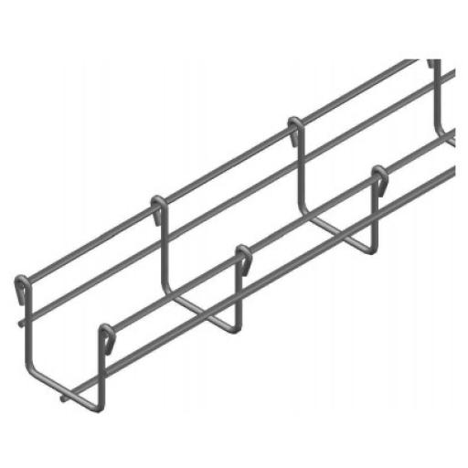 CHAROFIL Charola Tipo Malla 54/50 mm, Acabado Electro Zinc, Hasta 43 Cables Cat6, Tramo de 3 Metros