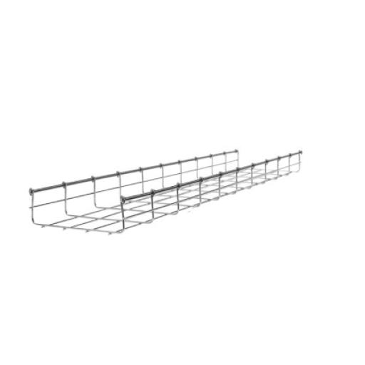 CHAROFIL Charola Tipo Malla 66/250 mm, Acabado Electro Zinc, Hasta 263 Cables Cat6, Tramo de 3 Metros