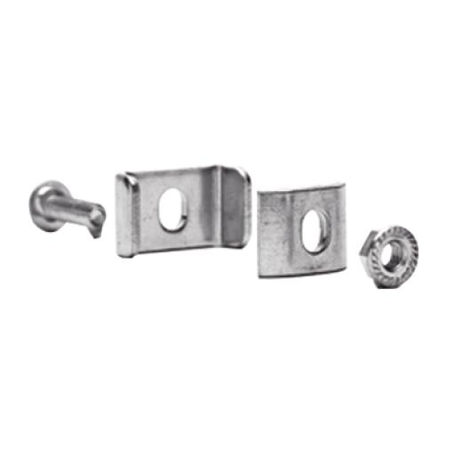 CHAROFIL Kit 1 para unir tramos de charolas, con acabado Electro Zinc