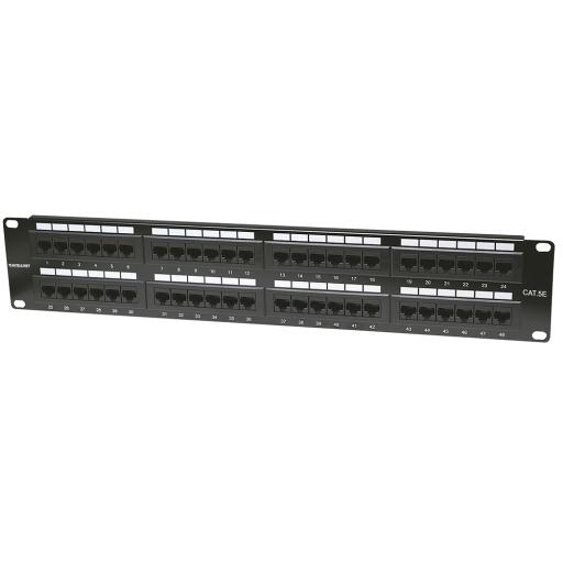 Intellinet Panel de Parcheo Cat5e, 48 Puertos RJ-45, 2U, Negro