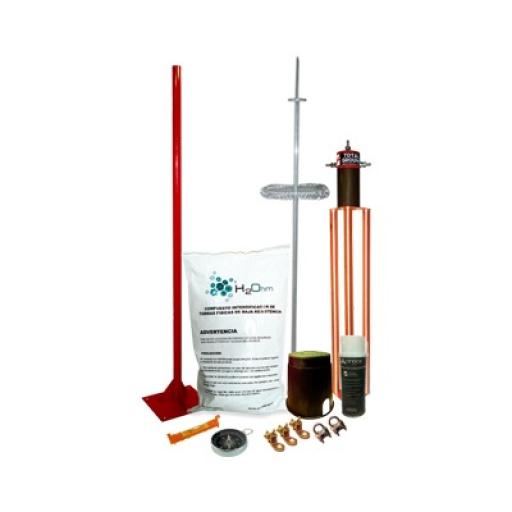 Total Ground Kit de Pararrayo Dipolo con Electrodo y Accesorios de Instalación para Techo.