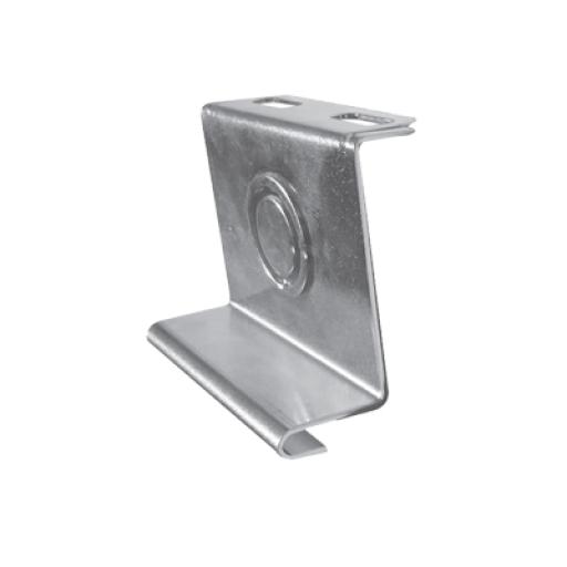 CHAROFIL Placa salida a tubo automática con chequeador 1/2 y 3/4 de 66 mm, con acabado Electro Zinc
