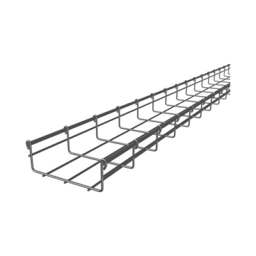 CHAROFIL Charola Tipo Malla 54/150 mm, Acabado Electro Zinc, Hasta 129 Cables Cat6, Tramo de 3 Metros