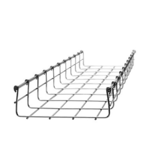 CHAROFIL Charola Tipo Malla 66/100 mm, Acabado Electro Zinc, Hasta 105 Cables Cat6, Tramo de 3 Metros