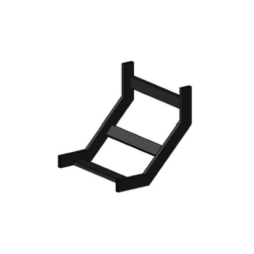 CHAROFIL Curva vertical interior epoxica para charola tubular de 4" de ancho, incluye cople y tornillería 