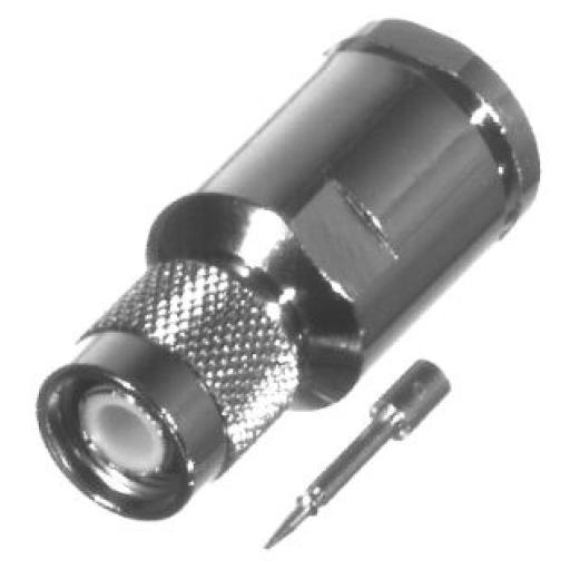 RF Industries Conector TNC Macho de Rosca en 50 Ohm para cable LMR-400, 9913, 8214, CNT-400, RG8/U-SYS, RFLASH-1113, Plata/ Oro/ Teflón.