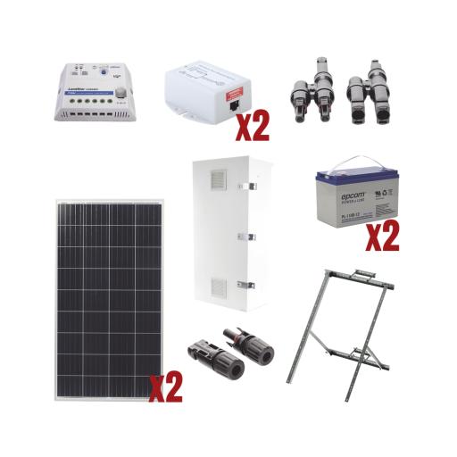 Epcom Kit Solar de 28 W con PoE Pasivo 24 Vcc para 2 Radios de Ubiquiti airMAX, Cambium ePMP