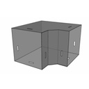 CHAROFIL Derivación codo horizontal de 90 grados 65 x 65 mm, fabricado en lámina de acero al carbón