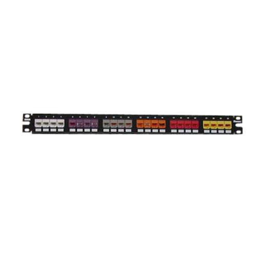 Panduit Panel de Parcheo Modular Mini-Com (Sin Conectores), Plano de Instalación al Ras, Sin Blindaje, de 24 puertos, 1UR