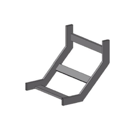 CHAROFIL Curva vertical interior epoxica para charola tubular de 12" de ancho, incluye cople y tornillería 