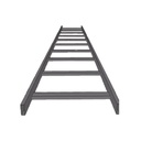 CHAROFIL Escalera tubular, tramo recto epoxica de 1.5" de Peralte  x 12" de Ancho, tramo de 3 m, ideal para Centros de Datos