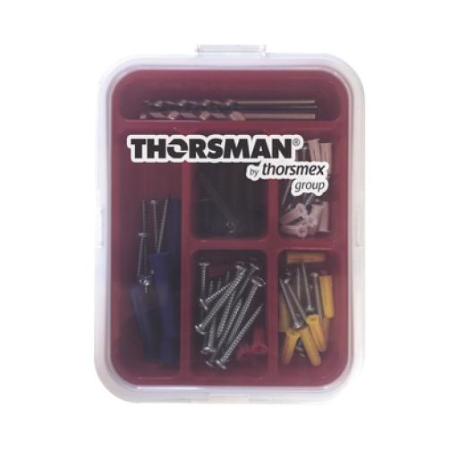 Thorsman Kit para Sistemas de Fijación en Concreto, Taquetes con doble expansión y guía incluida para fácil instalación (104 piezas)