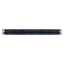 Panduit Panel de Parcheo con 24 Acopladores Mini-Com, Plano, Categoría 5e, de 1 UR, Color Negro 