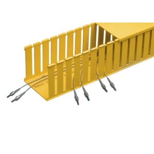 [PANDUIT_E4X4YL6] Panduit Canaleta Ranurada de PVC sin Tapa, Fiber-Duct™, 4 in de Ancho, 4 in de Alto y 1828.8 mm de Largo, Color Amarillo