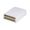Panduit Caja de Montaje en Superficie, Con Accesorio para Resguardo de Fibra Óptica, Para 12 Módulos Mini-Com, Color Blanco Mate 