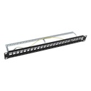 LINKEDPRO BY EPCOM Patch panel modular Blindado (STP) de 24 puertos, con barra para organizar cable