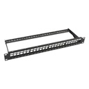 LINKEDPRO BY EPCOM Patch panel modular sin blindaje de 24 puertos, 1U, con barra para organizar cable 