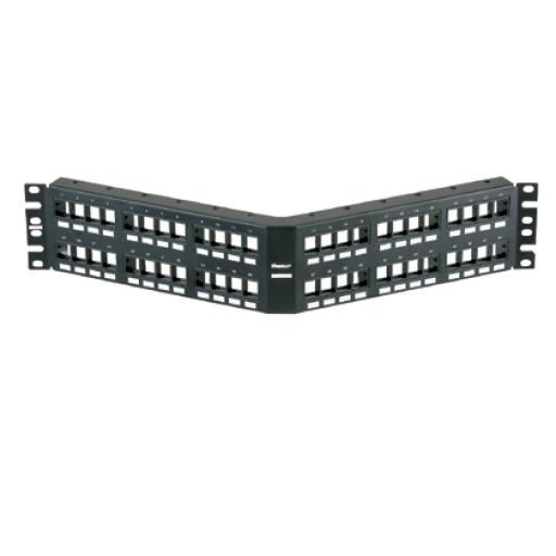 [PANDUIT_NKPPA48FMY] Panduit Panel de Parcheo Modular Keystone (Sin Conectores), Angulado, de 48 Puertos, 2UR