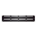 LINKEDPRO BY EPCOM Panel de parcheo de impacto (110) UTP de 48 puertos Cat5e 19in, 2U con barra para organizar cable