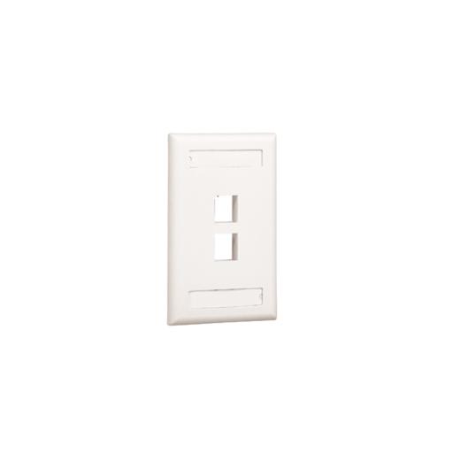 [PANDUIT_NK2FEIY] Panduit Placa de Pared Vertical, Salida Para 2 Puertos Keystone, Con Espacios Para Etiquetas, Color Marfil