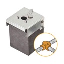 Aplicaciones Tecnológicas Molde de grafito horizontal unión en T horizontal de cable 2/0 AWG (pasante) con cable 2/0 AWG (terminal).