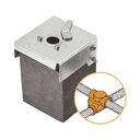 Aplicaciones Tecnológicas Molde de grafito horizontal unión en cruz sobrepuesta de cable 4/0 AWG (pasante) con cable 4/0 AWG (terminal).