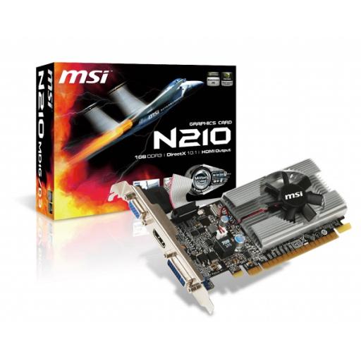 [MSI_N210-MD1G/D3] MSI TARJETA DE VIDEO MSI GEFORCE N210-MD1G/D3 G210 1GB DDR3 HDMI-DVI-DSUB