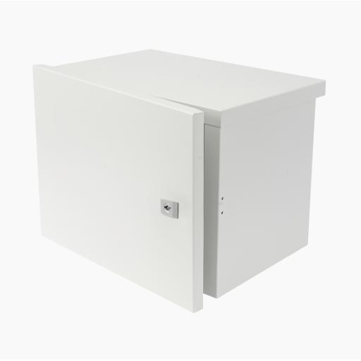 Epcom Gabinete para instalación de 2 Baterías PL4012, Fabricado en Lámina Galvanizada, Opción para montar en poste (No incluido)