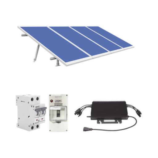 [HOYMILES_KIT-HMS-2K450] HOYMILES Kit Solar para Interconexión de 1.8KW de Potencia Pico 220Vca con Microinversor y 4 Módulos de 450 W (Incluye Montaje y Protecciones).