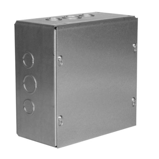 [RACO_HUB-SC-1515-04G] Raco Caja Extra Grande 15"x15"x 4"/ Profundidad 4"/Entradas Laterales - Finales 4 Entradas de 1/2"- 3/4", 2 Entradas de 3/4" - 1" y 2 Entradas de 1"- 1 1/4".