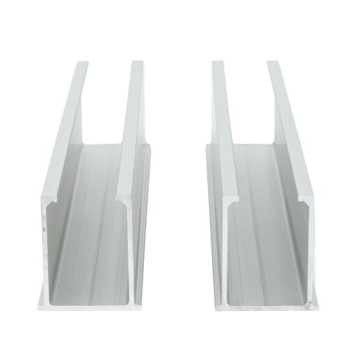 Epcom Juego de 2 Mini Rieles De Aluminio para Montaje de Módulos Solares en Techo (Instalación plana 0°). Incluye 4 Tornillos Perforantes.