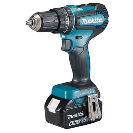 Makita Rotomartillo/Taladro Inalámbrico (1/2") de 1,900 RPM, 18Vcc, Incluye 1 Batería BL1815N de 1.5Ah, 1 Cargador Modelo  DC18SD y Un Set de 75 Pzas  Modelo E-06943
