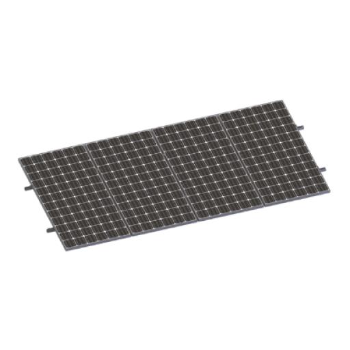 Epcom Kit De Minirieles Para Panel Solar Arreglo 1X4 Para Instalación Plano En Lámina